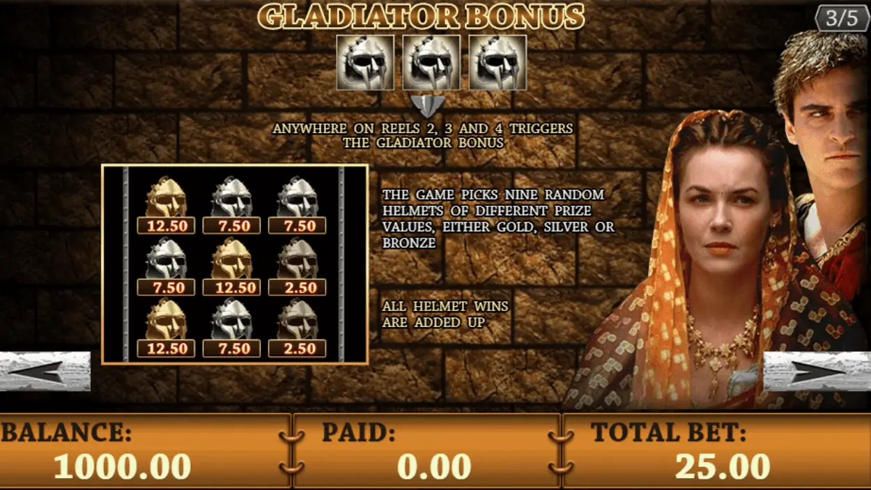 бонуси в слоті gladiator